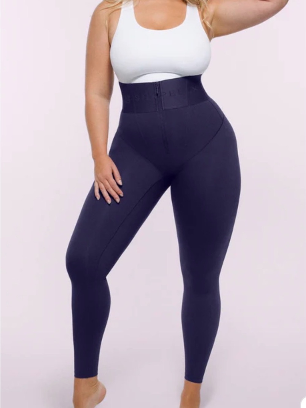 INC International Concepts High-Waist Sculpting Leggings in Navy